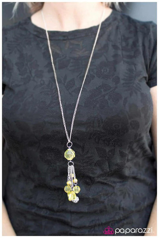 Paparazzi Necklace ~ Crystal Collision -Yellow
