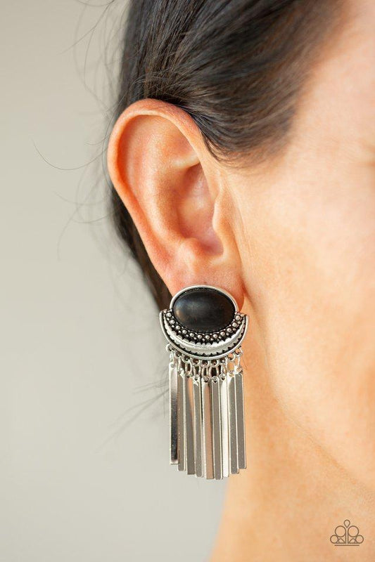 Paparazzi Earring ~ Monsoon Season - Black