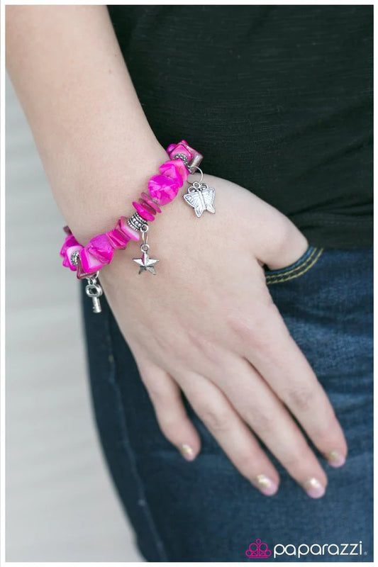 Pulsera Paparazzi ~ Reina del Caribe - Rosa