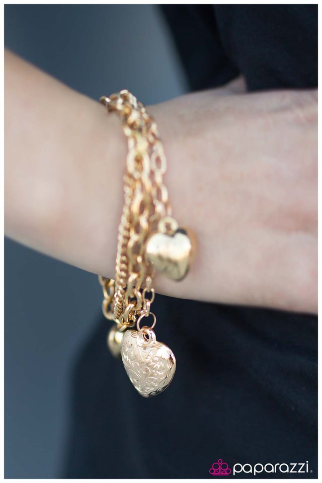 Paparazzi Bracelet ~ Achy Breaky Heart - Gold