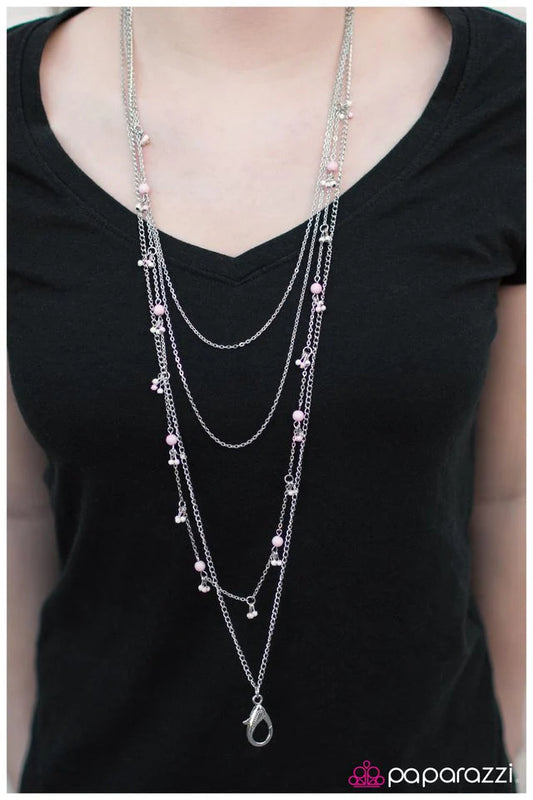 Paparazzi Necklace ~ The Honor Society - Pink