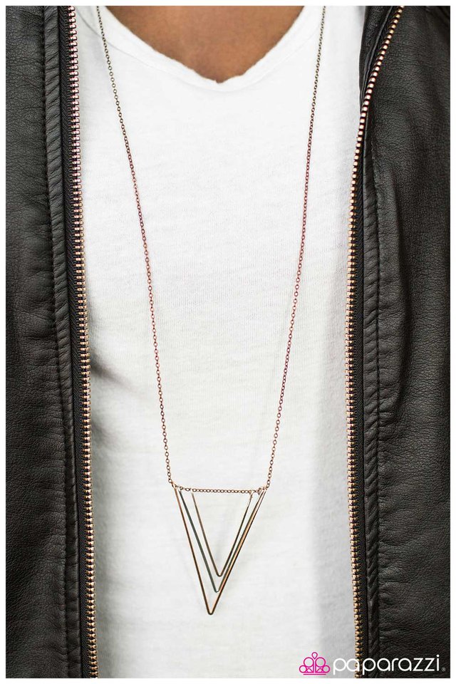 Paparazzi Necklace ~ V Right There! - Copper