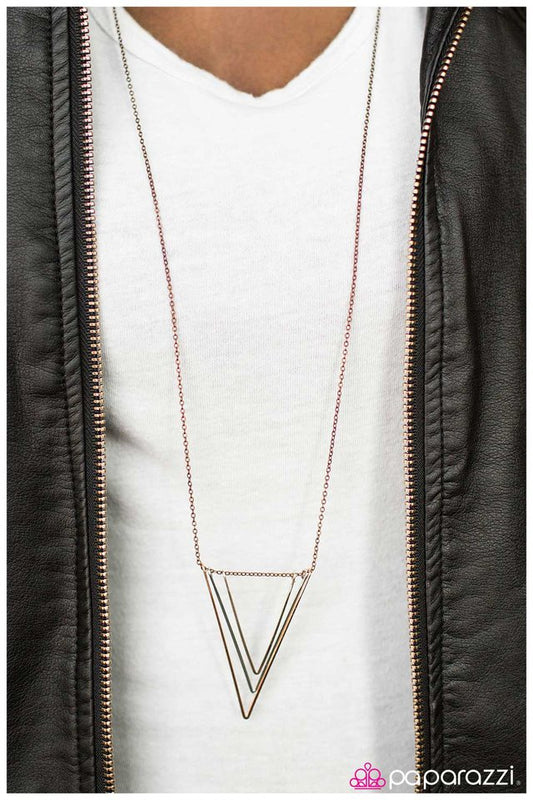 Paparazzi Necklace ~ V Right There! - Copper