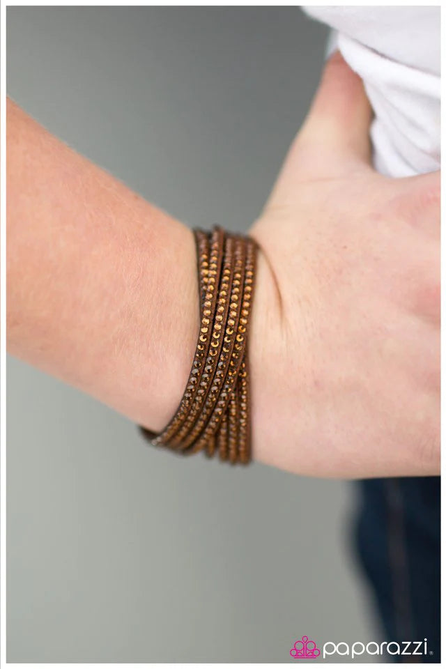 Paparazzi Bracelet ~ GLOWS Me Away - Brown