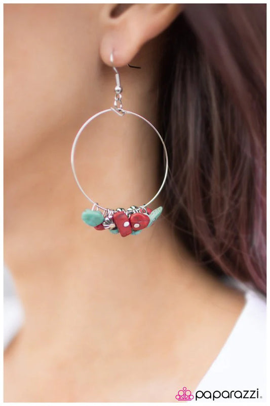 Paparazzi Earring ~ Pebble Beach - Multi