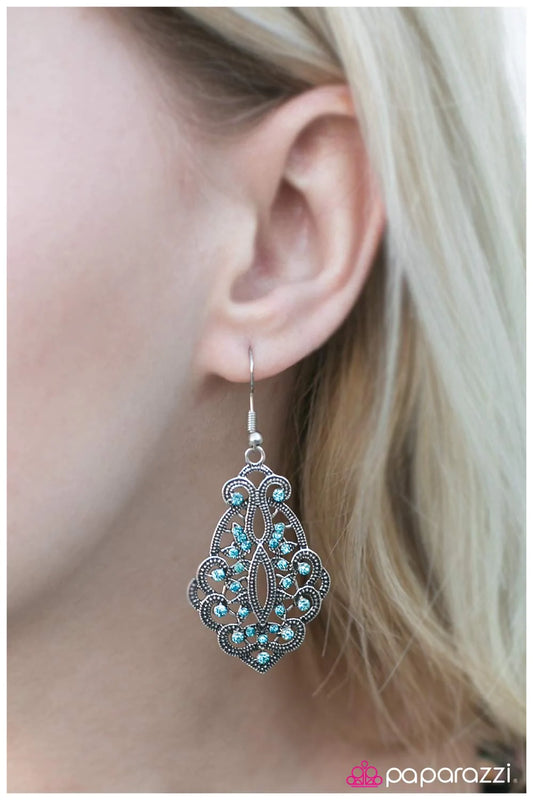 Paparazzi Earring ~ Out With a Bang - Blue