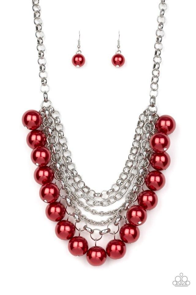 Paparazzi Necklace ~ One-Way WALL STREET - Red