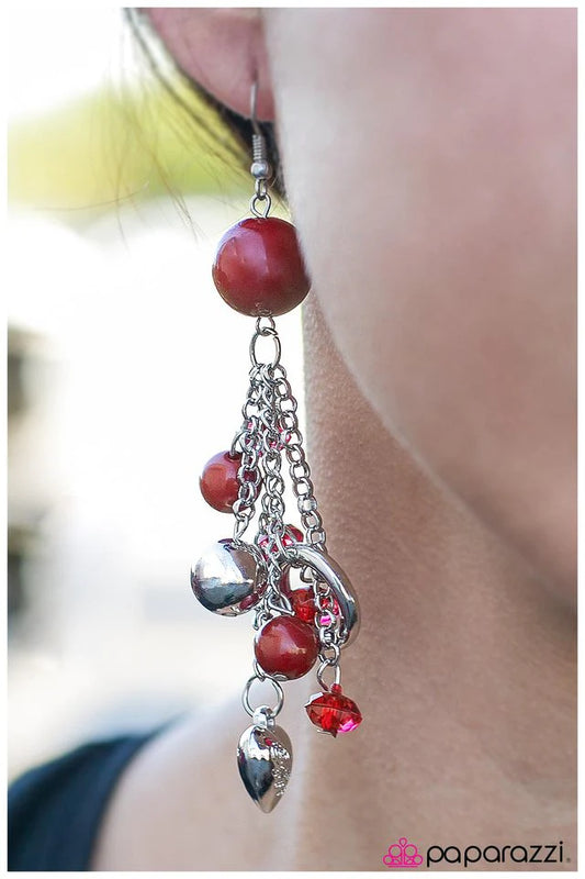 Paparazzi Earring ~ In the Still Of the Night - Red