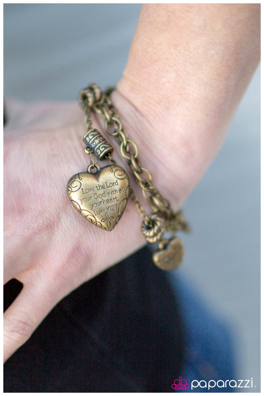 Paparazzi Bracelet ~ After My Own Heart - Brass