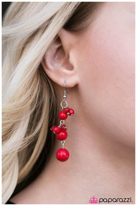 Paparazzi Earring ~ Maid of Honor - Red