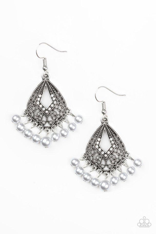 Paparazzi Earring ~ Gracefully Gatsby - Silver