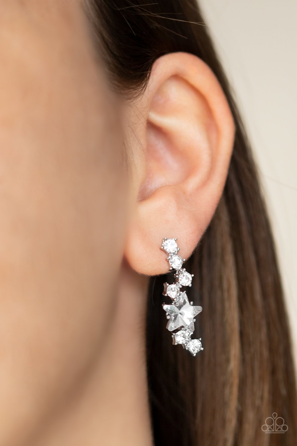 Paparazzi Earring ~ Cosmic Combustion - White