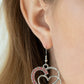 Paparazzi Earring ~ Double the Heartache - Pink