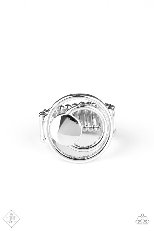 Paparazzi Ring ~ Edgy Eclipse -Fashion Fix Oct2020 - Silver