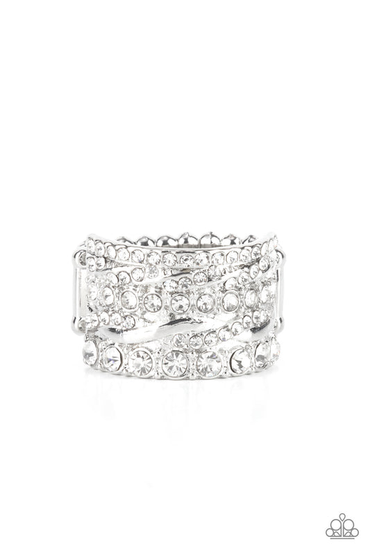 Paparazzi Ring ~ Exclusive Elegance - White