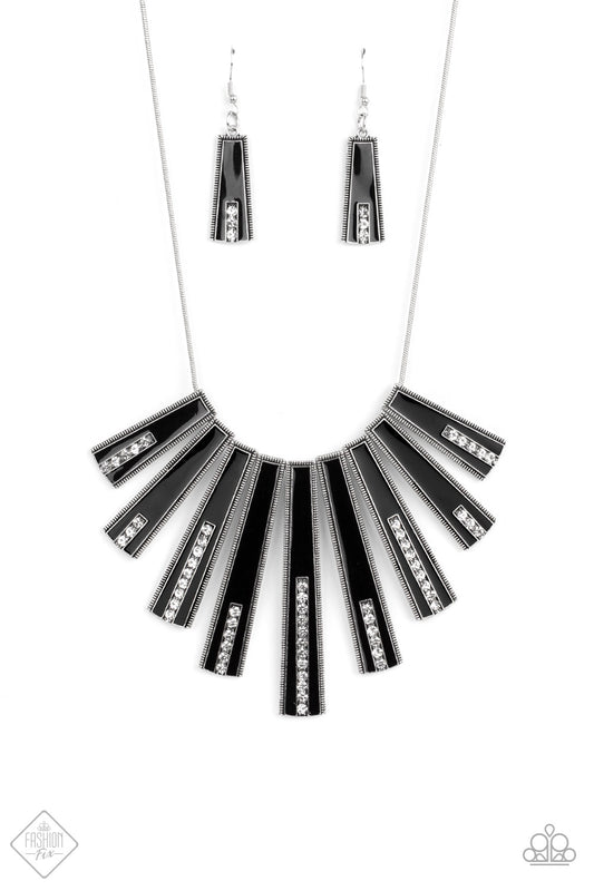 Paparazzi Necklace ~ FAN-tastically Deco - Black