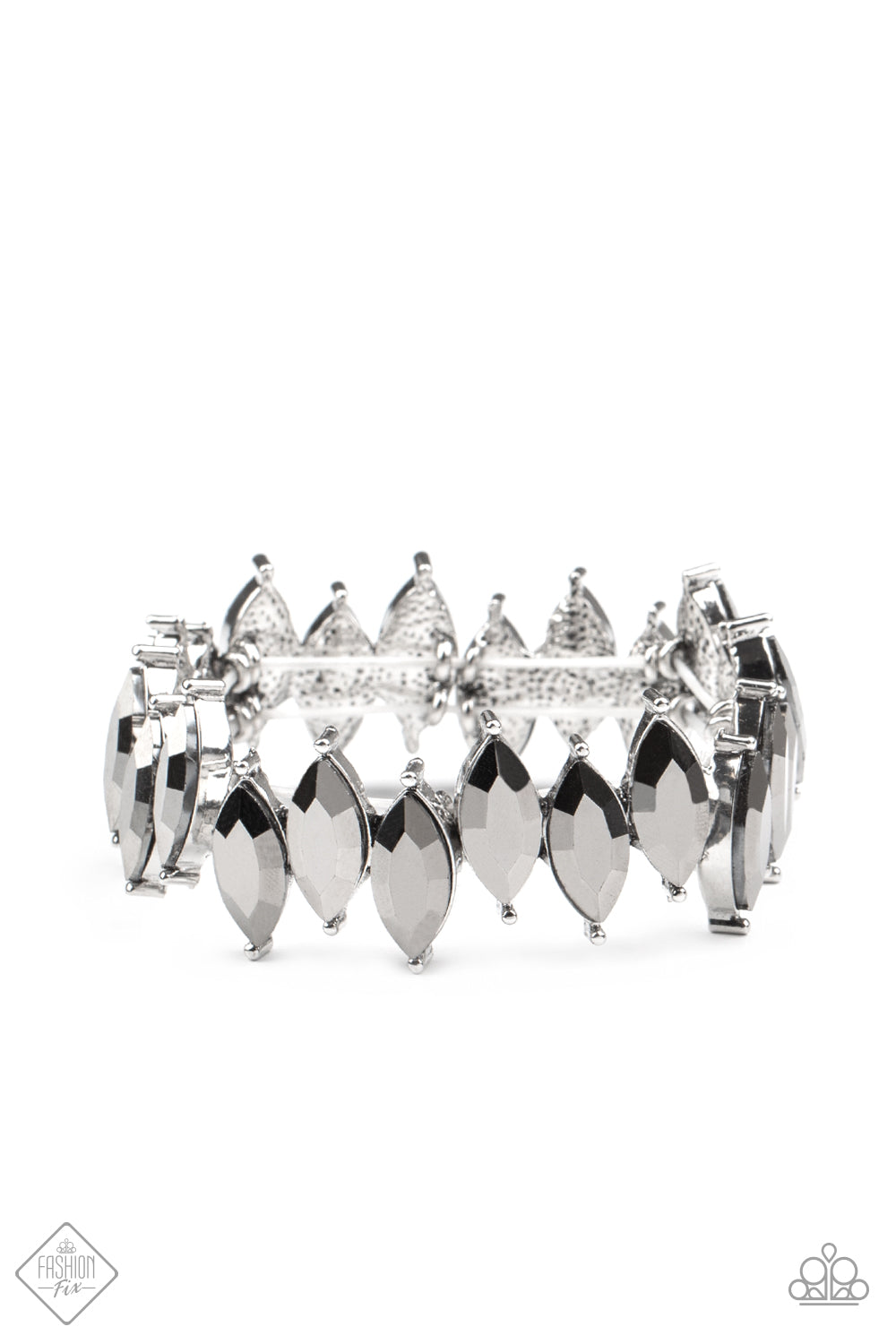 Pulsera Paparazzi ~ Fiercely Fragmented - Fashion Fix Oct2020 - Plata