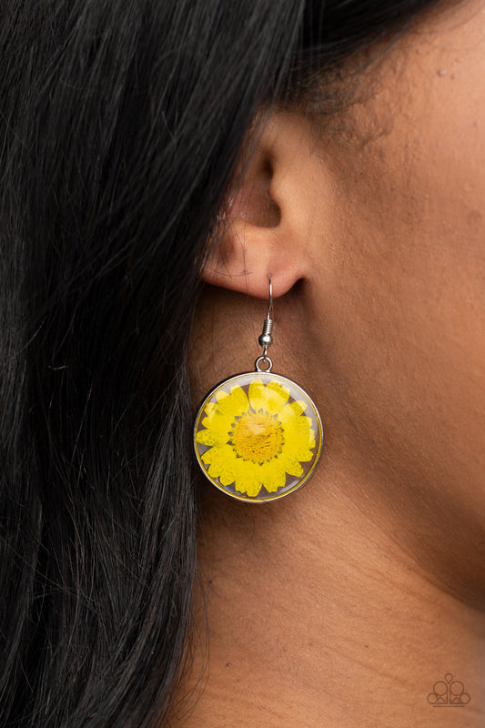 Paparazzi Earrings ~ Forever Florals - Yellow