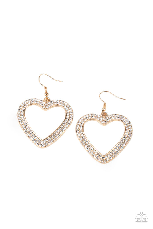 Paparazzi Earring ~ GLISTEN To Your Heart - Gold