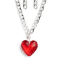 Paparazzi Necklace ~ GLASSY Hero - Red