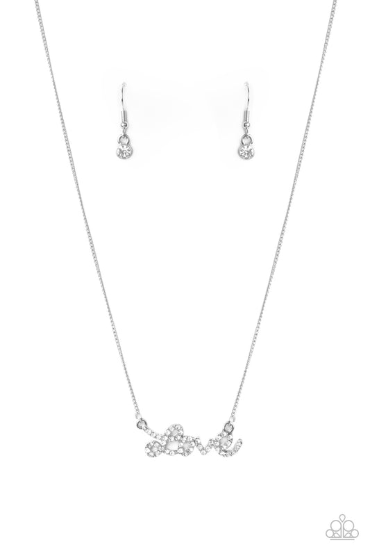 Paparazzi Necklace ~ Head Over Heels In Love - White