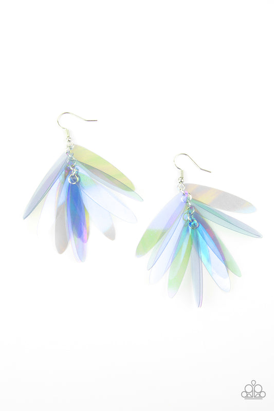 Paparazzi Earrings ~ Holographic Glamour - Blue
