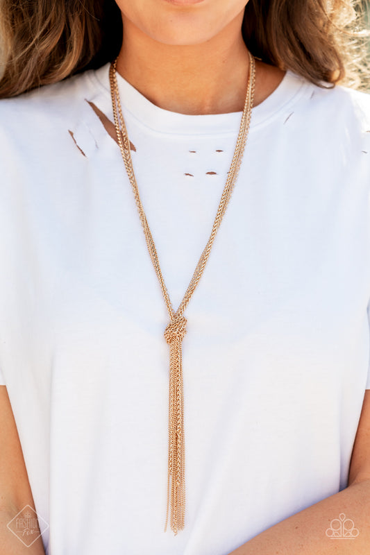 Paparazzi Necklace ~ KNOT All There - Gold