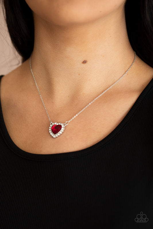 Paparazzi Necklace ~ Out of the GLITTERY-ness of Your Heart - Red