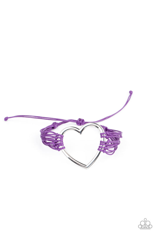 Paparazzi Bracelet ~ Playing With My HEARTSTRINGS - Purple