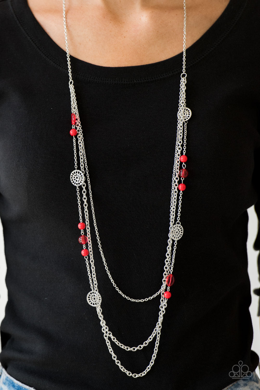 Paparazzi Necklace ~ Pretty Pop-tastic! - Red