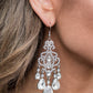 Paparazzi Earring EMP Exclusive ~ Queen Of All Things Sparkly - White