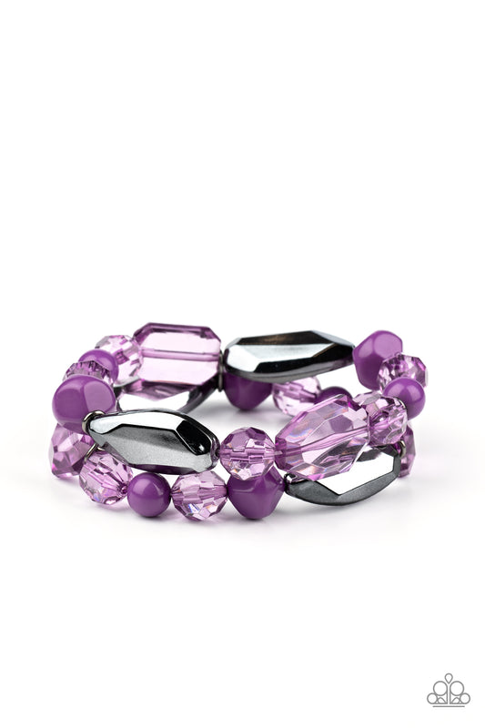 Paparazzi Bracelet ~ Rockin Rock Candy - Purple