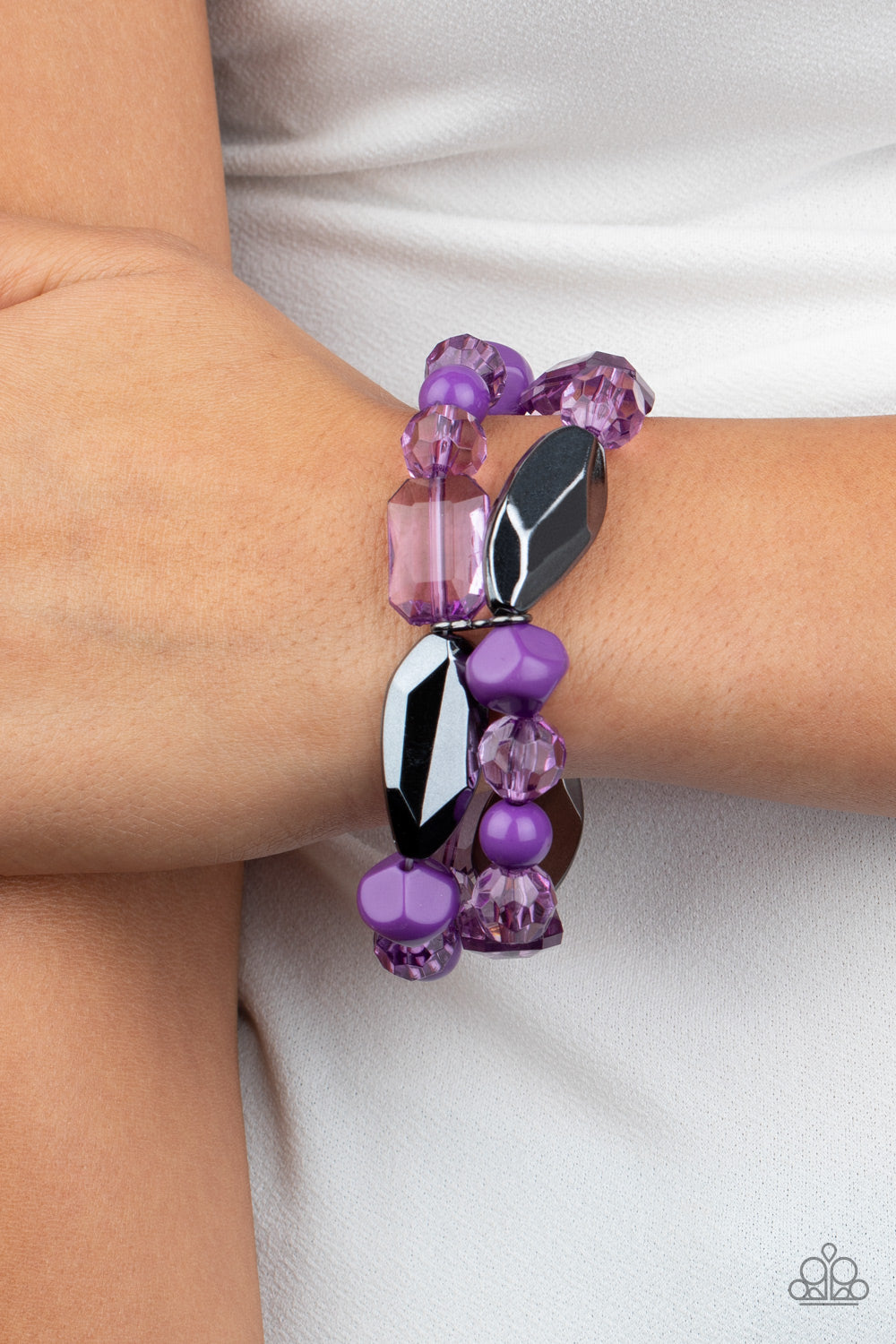 Paparazzi Bracelet ~ Rockin Rock Candy - Purple