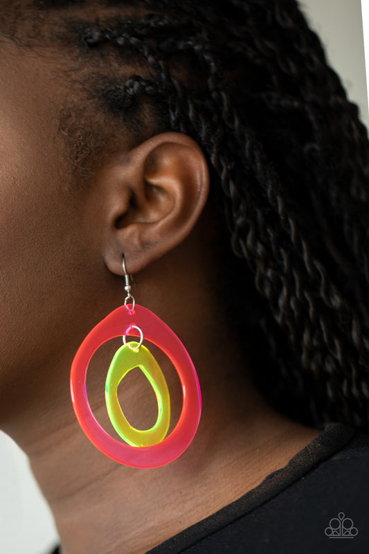 Paparazzi Earring ~ Show Your True NEONS - Multi