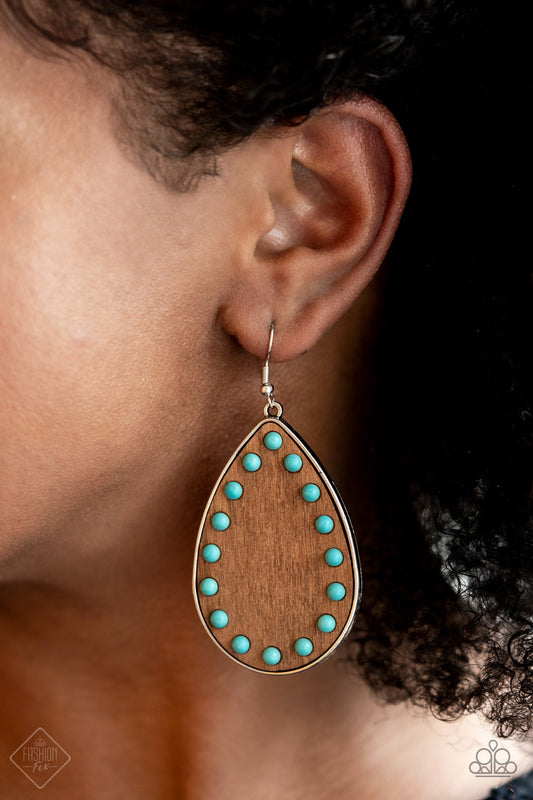 Pendientes Paparazzi Fashion Fix de junio de 2021 ~ Rustic Refuge - Azul