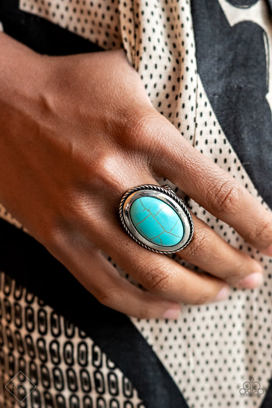 Paparazzi Ring Fashion Fix Junio ​​2021 ~ Canyon Sanctuary - Azul