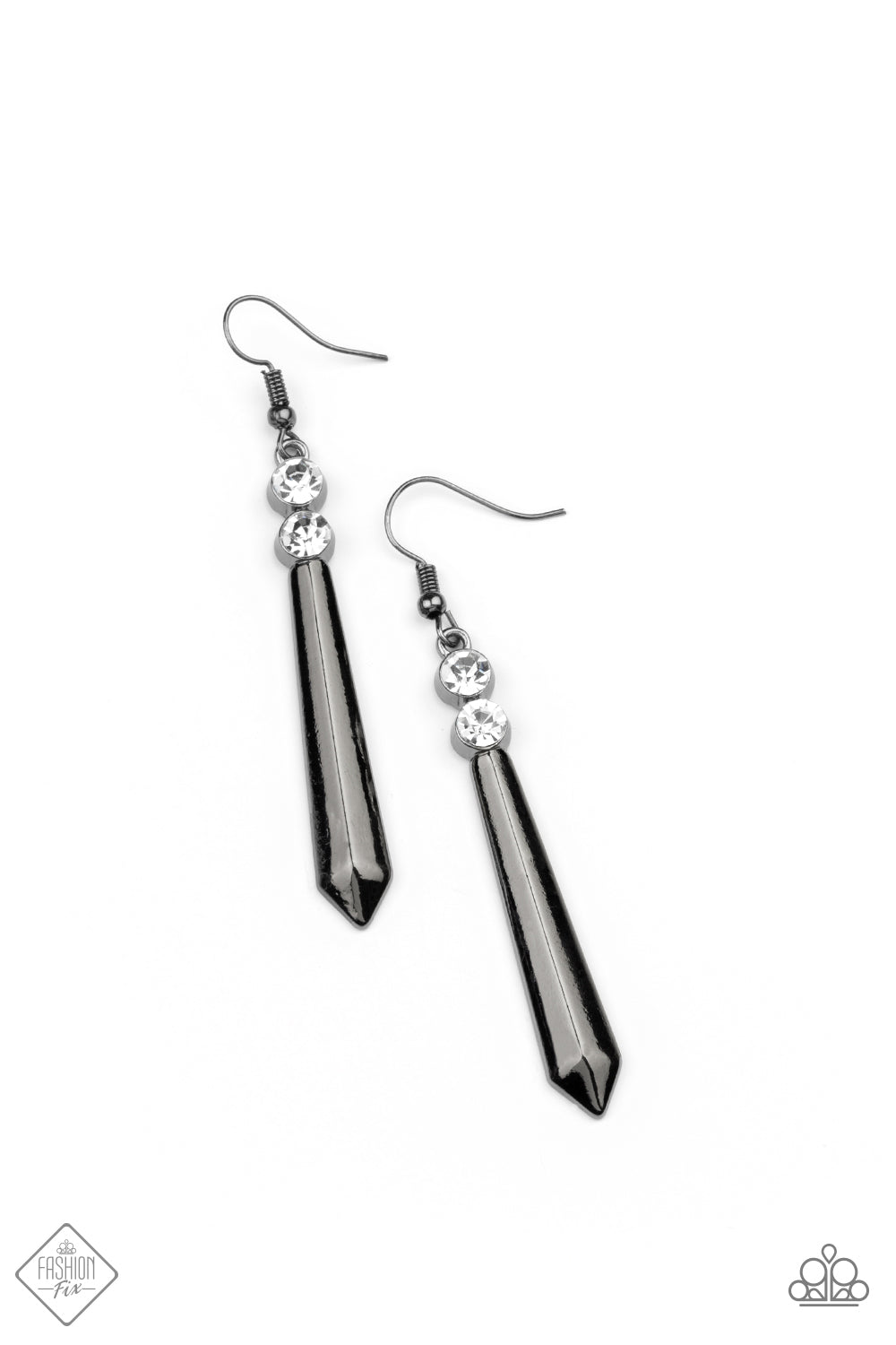 Paparazzi Earrings Fashion Fix May 2021 ~ Sparkle Stream - Black