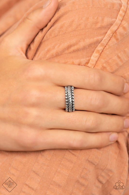 Anillo Paparazzi ~ Textura Tangible - Plata