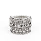 Anillo Paparazzi Fashion Fix de abril de 2021 ~ Target Locked - Plata