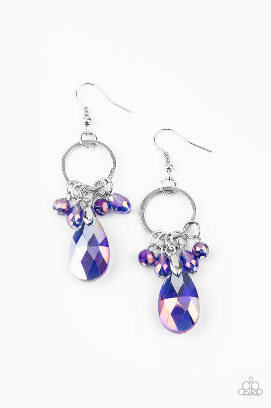 Paparazzi Earring ~ Unapologetic Glow - Blue