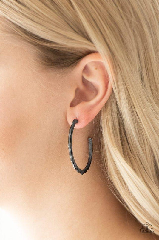 Paparazzi Earring ~ Danger Zone - Black