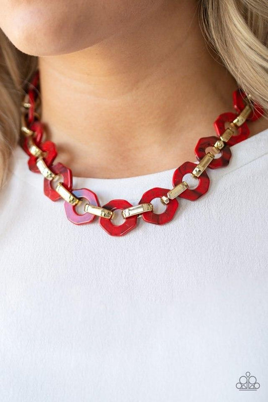 Paparazzi Necklace ~ Fashionista Fever - Red