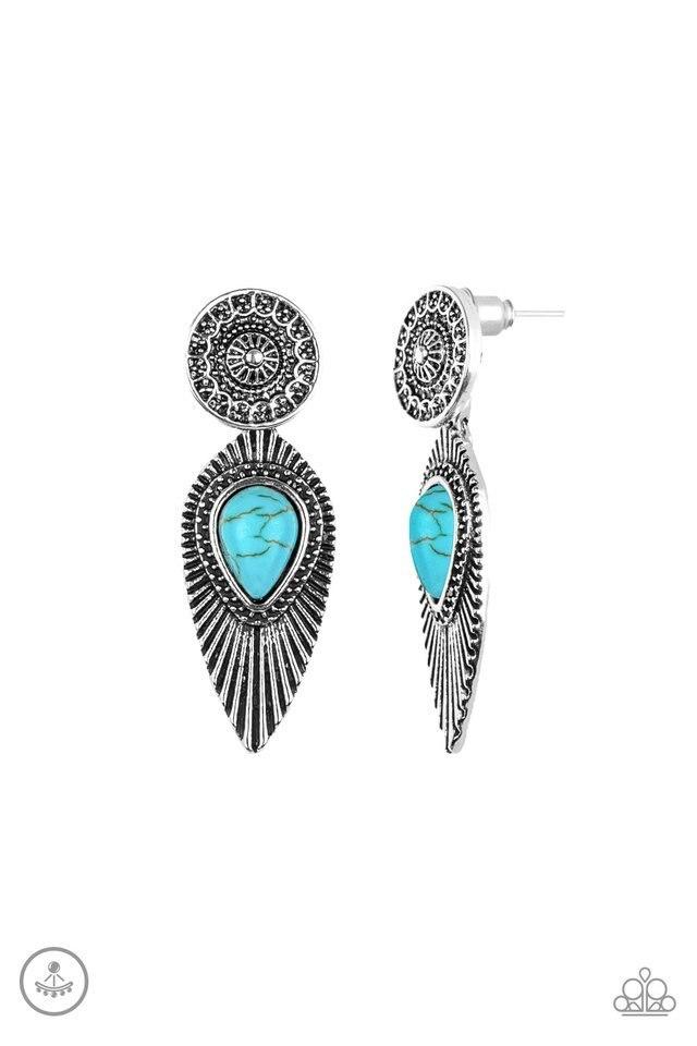 Paparazzi Earring ~ Fly Into The Sun - Blue
