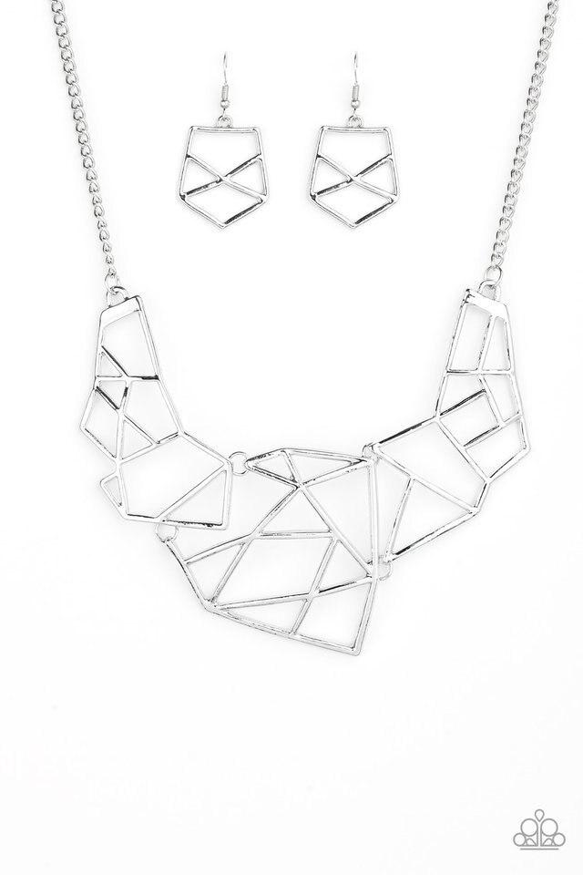 Paparazzi Necklace ~ World Shattering - Silver