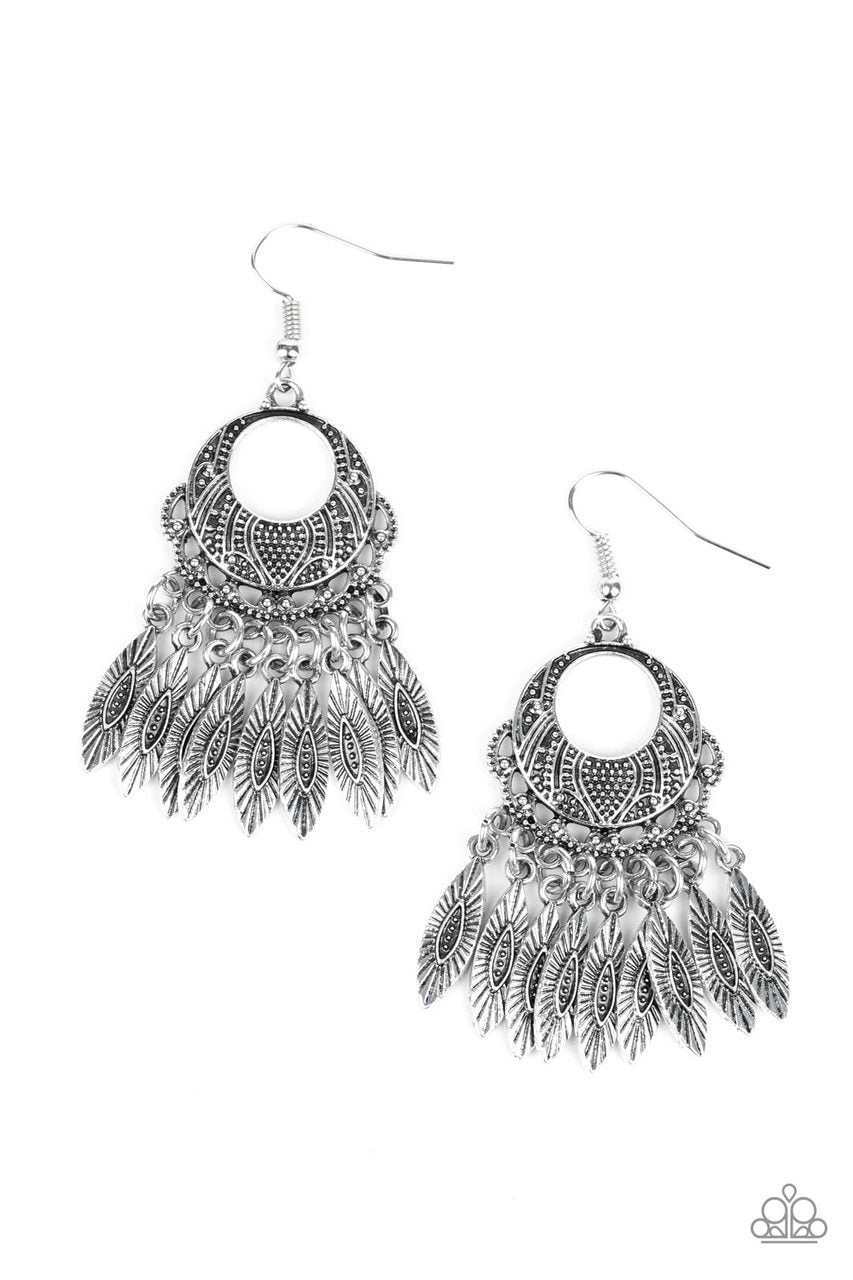 Paparazzi Earring ~ Country Chimes - Silver