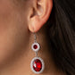 Paparazzi Earring ~ Let It BEDAZZLE - Red