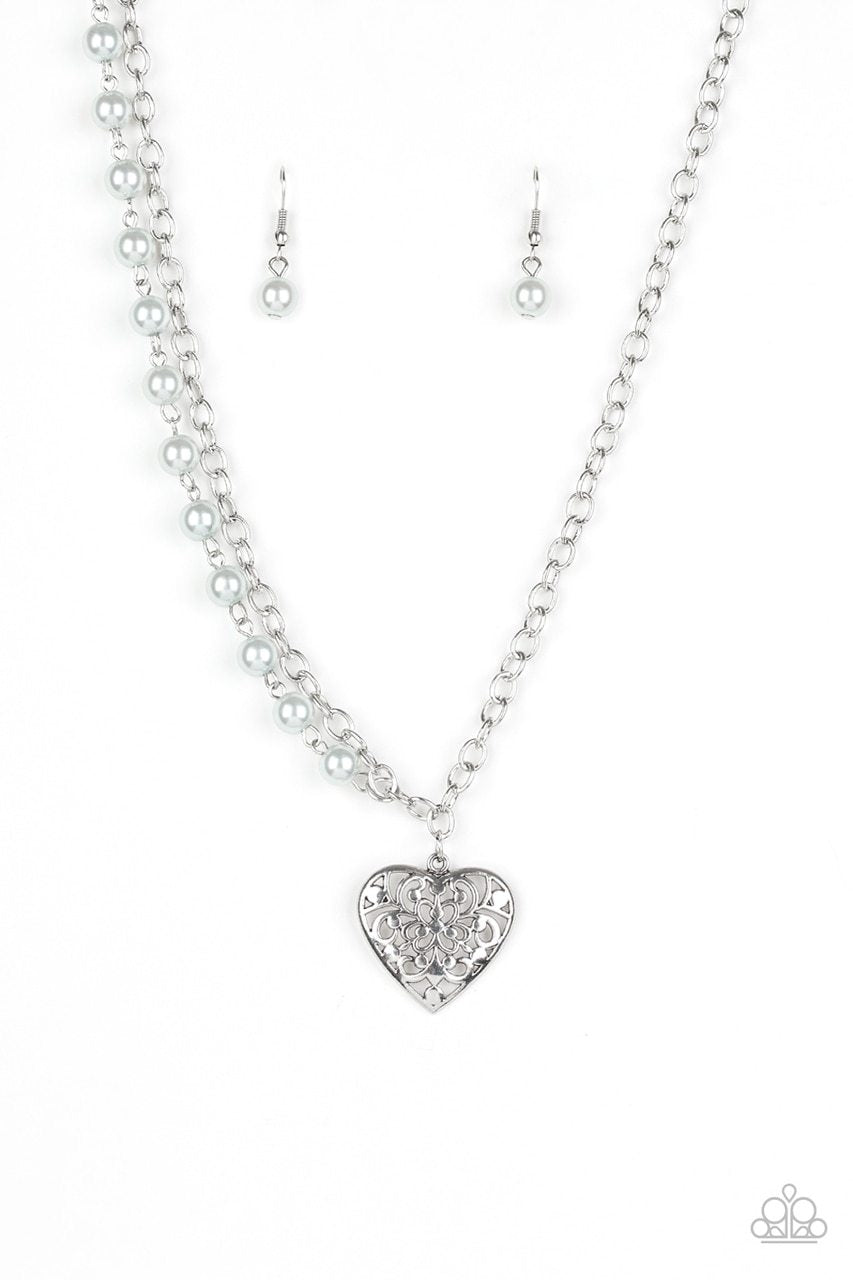Paparazzi Necklace ~ Forever In My Heart - Silver