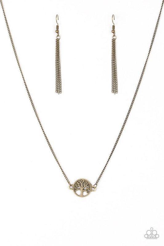 Paparazzi Necklace - Treetop Trend - Brass