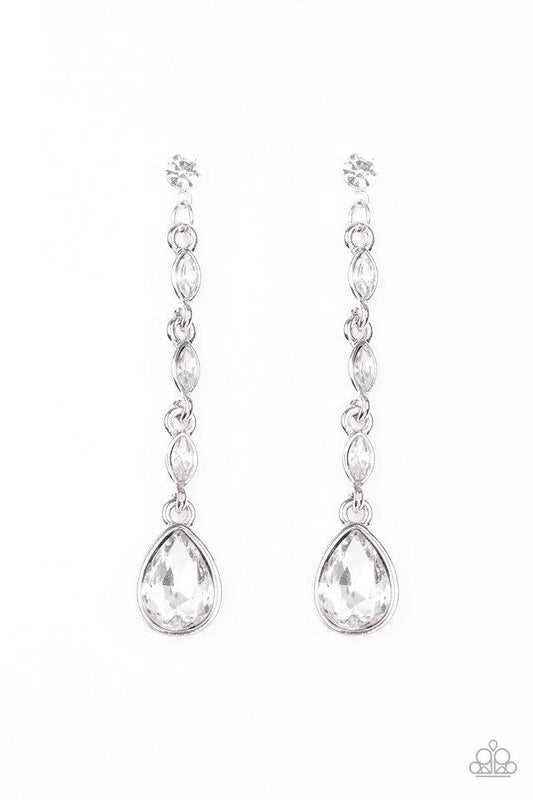 Paparazzi Earrings - Must Love Diamonds - White