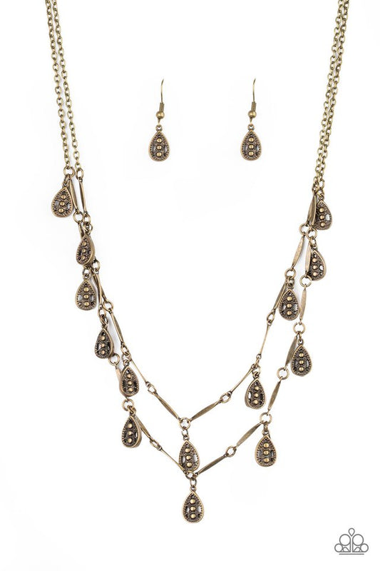 Galapagos Gypsy - Brass - Paparazzi Necklace Image